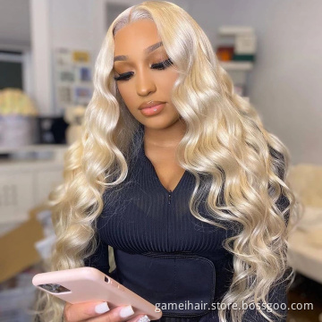 2021 New 40 inch 613 full lace human hair wig pre plucked HD 613 cuticle aligned blonde front lace wigs for black women